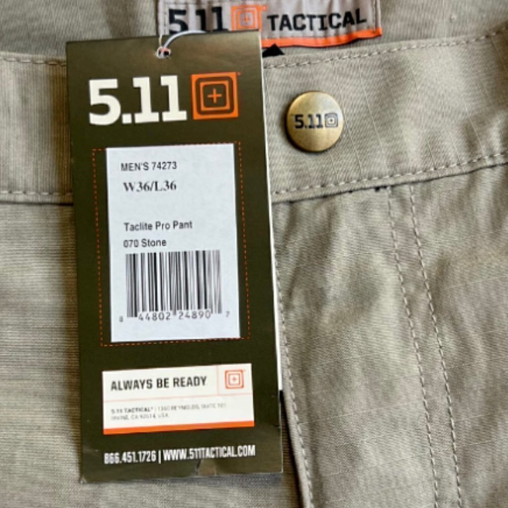 NEW 5.11 Tactical Pro Pant Cargo Uniform Military Pants 36x36 Stone - Picture 3 of 4